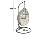 SOLACE+CO Lola Garden Egg Chair Grey Rattan