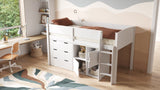 Flair Loop Mid Sleeper Bed Full Set With Doors White 2 White Doors