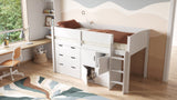 Flair Loop Mid Sleeper Bed Full Set With Doors White 4 White Doors