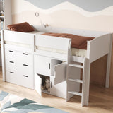 Flair Loop Mid Sleeper Bed Full Set With Doors White 4 White Doors