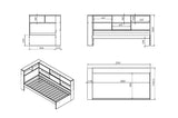 Noomi Jorgi Corner Storage Bed White & Oak (FSC-Certified)
