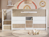 Flair Luca Mid Sleeper Ribbed Storage Bed White & Oak
