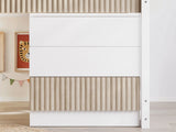 Flair Luca Ribbed Mid Sleeper Bed White & Oak