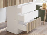 Flair Luca Ribbed Mid Sleeper Bed White & Oak