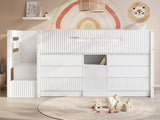 Flair Luca Mid Sleeper Ribbed Storage Bed White