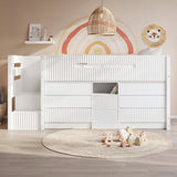 Flair Luca Mid Sleeper Ribbed Storage Bed White