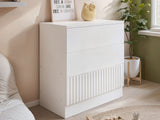 Flair Luca 3 Drawer Chest Ribbed White