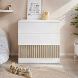 Flair Luca 3 Drawer Chest Ribbed White & Oak