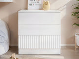 Flair Luca 3 Drawer Chest Ribbed White