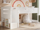Flair Luca Mid Sleeper with 3 Drawers Chest Pair White Ribbed