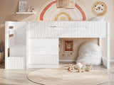 Flair Luca Ribbed Mid Sleeper Bed White
