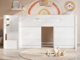 Flair Luca Ribbed Mid Sleeper Bed White