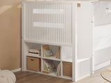 Flair Luca Mid Sleeper with 3 Drawer Chest White Ribbed