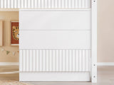 Flair Luca Mid Sleeper Ribbed Storage Bed White