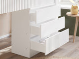 Flair Luca 3 Drawer Chest Ribbed White