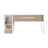 Flair Luca Ribbed Mid Sleeper Bed White & Oak
