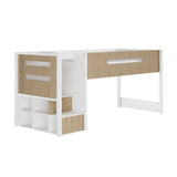 Flair Luca Ribbed Mid Sleeper Bed White & Oak