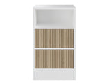 Flair Luca Mid Sleeper Ribbed Storage Bed White & Oak