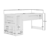 Flair Luca Ribbed Mid Sleeper Bed White