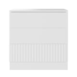 Flair Luca 3 Drawer Chest Ribbed White