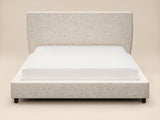 SOLACE+CO Luciana Upholstered Platform Bed Frame Cream Chenille Double