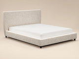 SOLACE+CO Luciana Upholstered Platform Bed Frame Cream Chenille Double