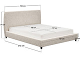 SOLACE+CO Luciana Upholstered Platform Bed Frame Cream Chenille Double