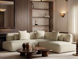 SOLACE+CO Luna Large Corner 5 Seater Sofa Cream Chenille