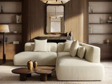 SOLACE+CO Luna Large Corner 5 Seater Sofa Cream Chenille