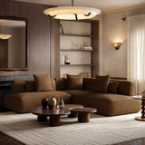 SOLACE+CO Luna Large Corner 5 Seater Sofa Brown Chenille