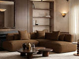 SOLACE+CO Luna Large Corner 5 Seater Sofa Brown Chenille