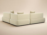 SOLACE+CO Luna Large Corner 5 Seater Sofa Cream Chenille