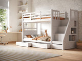 Flair Lunar Staircase Bunk Bed with Storage White