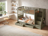 Flair Lunar Staircase Bunk Bed with Storage Olive