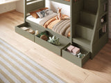 Flair Lunar Staircase Bunk Bed with Storage Olive