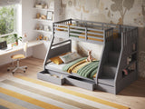Flair Lunar Triple Staircase Bunk Bed with Storage Grey
