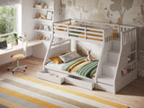 Flair Lunar Triple Staircase Bunk Bed with Storage White