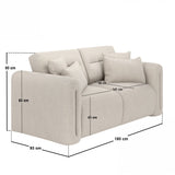 SOLACE+CO Mabel 2 Seater Sofa Beige Chenille