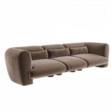 SOLACE+CO Maddox 4 Seater Chocolate Velvet Sofa