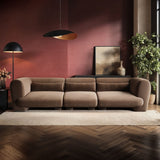 SOLACE+CO Maddox 4 Seater Chocolate Velvet Sofa