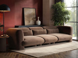 SOLACE+CO Maddox 4 Seater Chocolate Velvet Sofa