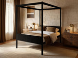 Flair Maddy 4 Poster Bed Frame Solid Pine Black Double