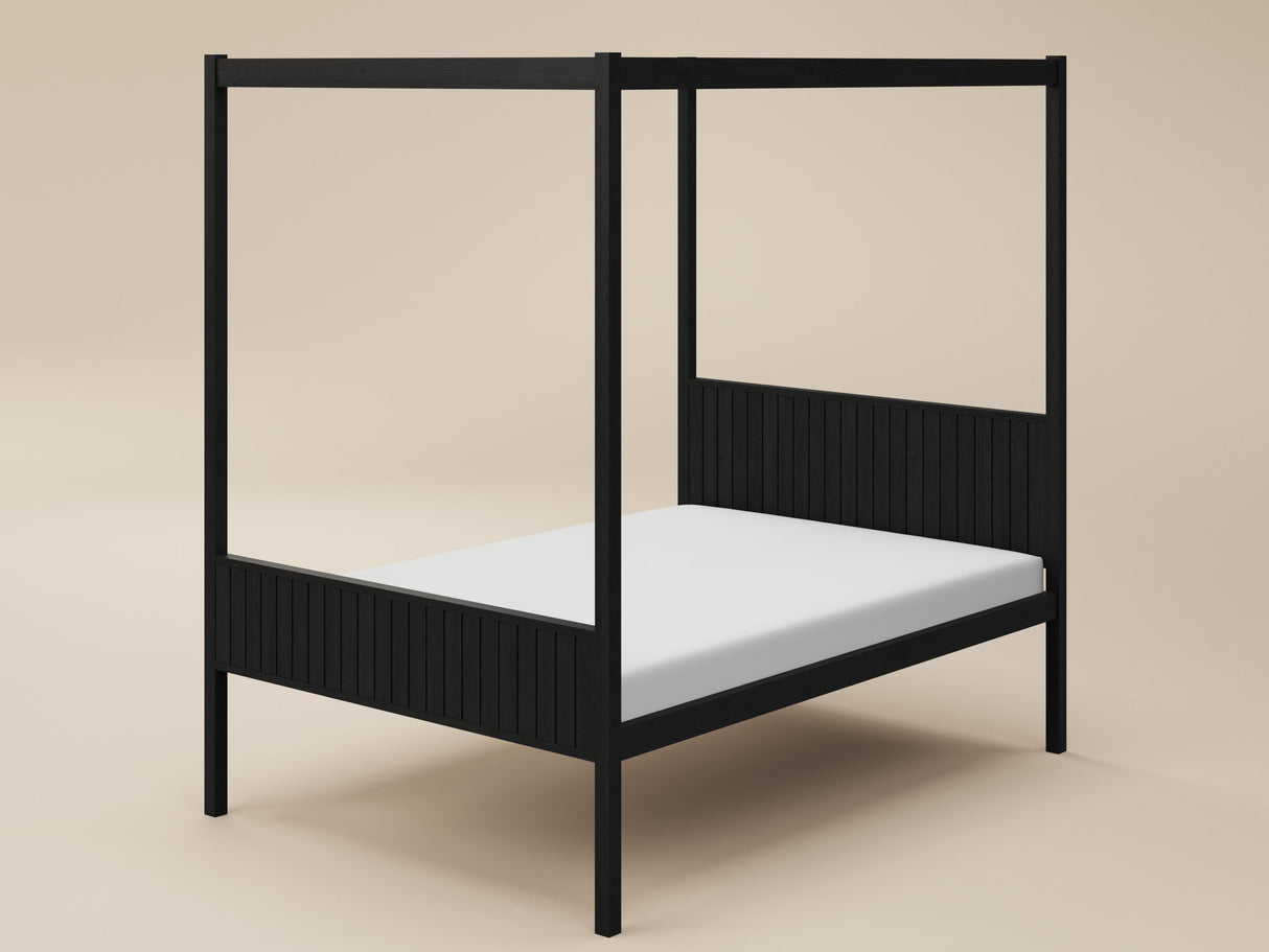 Flair Maddy 4 Poster Bed Frame Solid Pine Black Double
