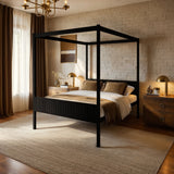 Flair Maddy 4 Poster Bed Frame Solid Pine Black Kingsize
