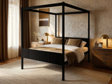 Flair Maddy 4 Poster Bed Frame Solid Pine Black Kingsize
