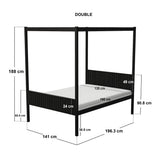 Flair Maddy 4 Poster Bed Frame Solid Pine Black Double