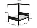 Flair Maddy 4 Poster Bed Frame Solid Pine Black Kingsize