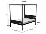 Flair Maddy 4 Poster Bed Frame Solid Pine Black Double