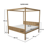 Flair Maddy 4 Poster Bed Frame Solid Pine Natural SuperKing