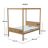 Flair Maddy 4 Poster Bed Frame Solid Pine Natural Double